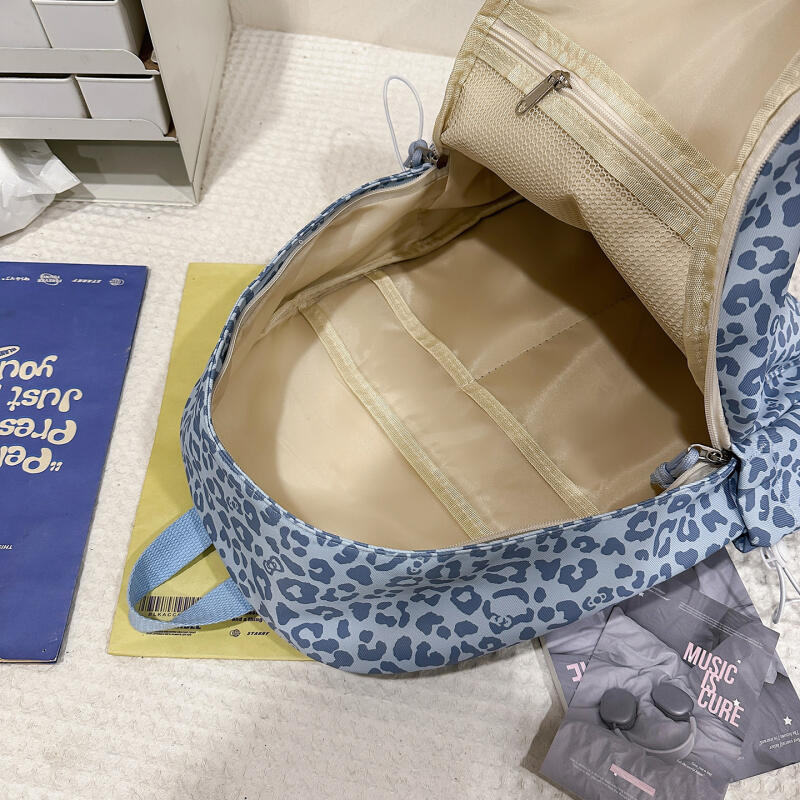 Rucksack mit Leopardenmuster, große Kapazität, Reiserucksack, Schultasche für Mittelschüler
