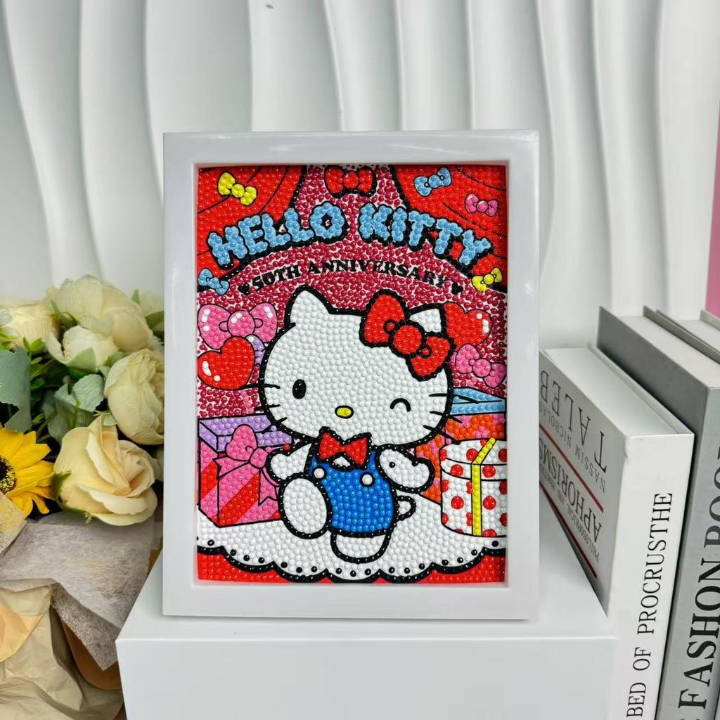 Children'S Diamond Painting Framed Handmade Diy Material Bag Sanrio Diamond Paste Painting Concentration Toy