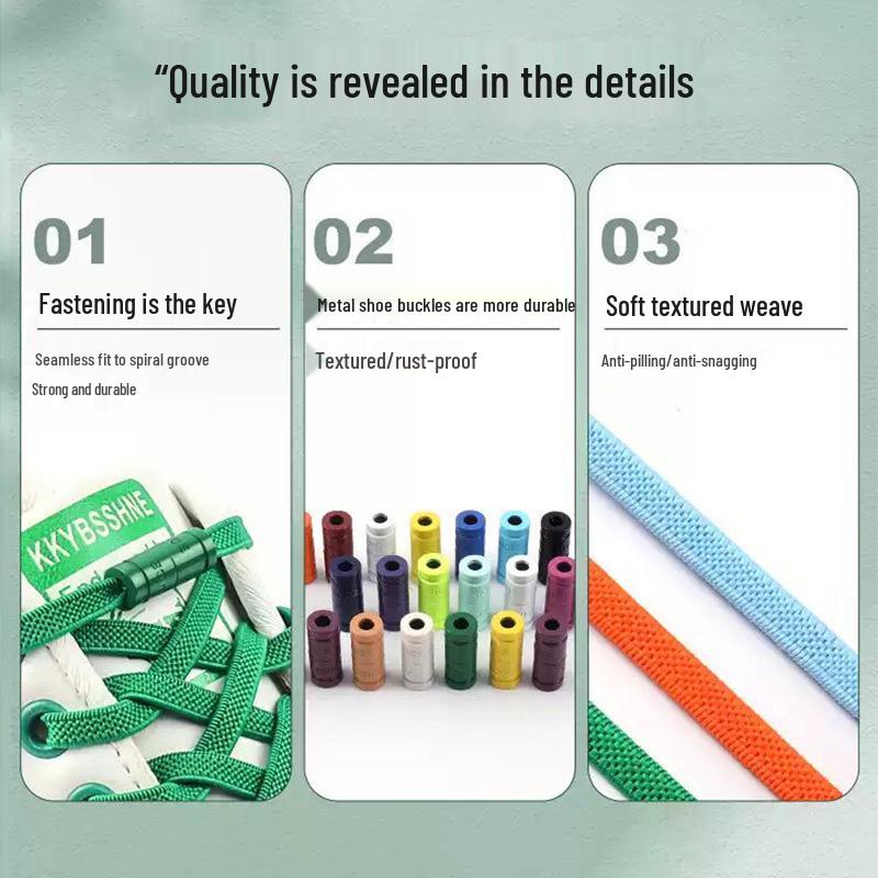 Green No-Tie Elastic Shoelace Buckle - Easy Fit for Men, Women & Children