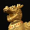 Chinese Fengshui Craft Eight Treasures Qilin Ornament Full Copper Auspicious Lucky Qilin Home and Office Desktop Decoration