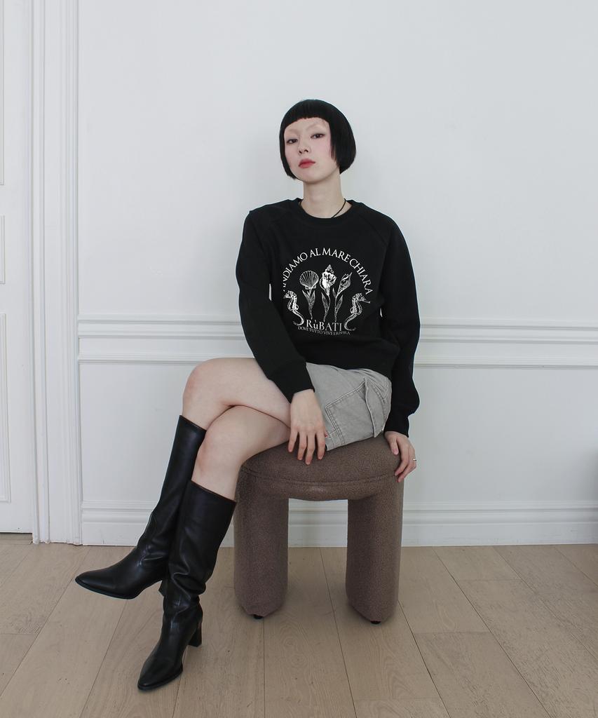 RUBATI Shell Flower Sweatshirt (Black)