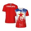 Jugoslawien Flagge Grafik Herren Fußballtrikot Mode Nationales Emblem 3D Gedruckt Sport T-Shirt Lässig Übergroß Atmungsaktiv T-Shirts