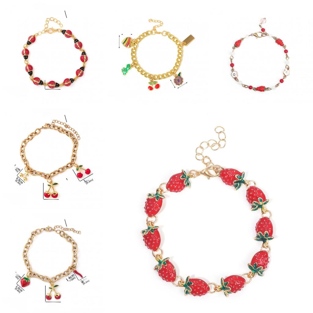 Creative Fruit Charm Bracelet With Metal Finish For Women And Men