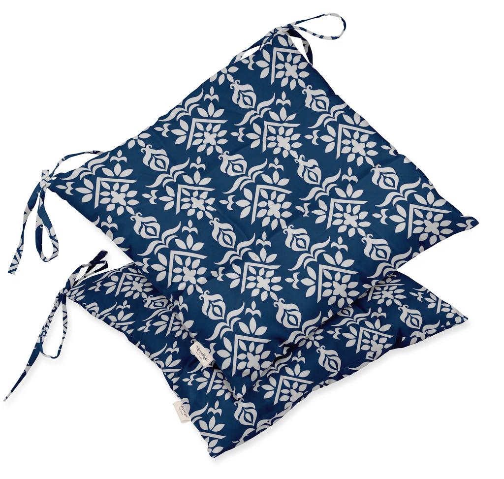 Vargottam Indoor Outdoor Tufted Printed Square Seat Patio Cushion Set Of 2 Water Resistant Patio Furniture Seat Cushion 19-inches, Brown |