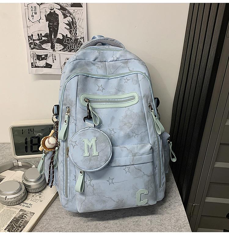 Schoolbag Large Capacity Junior High School Boys School Bag Men's and Women's Lightweight Backpack Chinese College Students Outdoor Leisure Printed