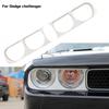 White Front Headlight Lamp Frame Cover Trim Bezels for Dodge Challenger 2009-14