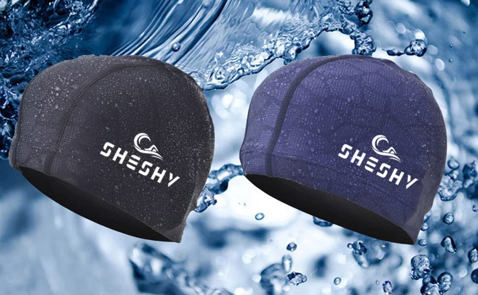 SheShy Flexible Men's Waterproof Moisture Proof Adult Size Swimming Cap