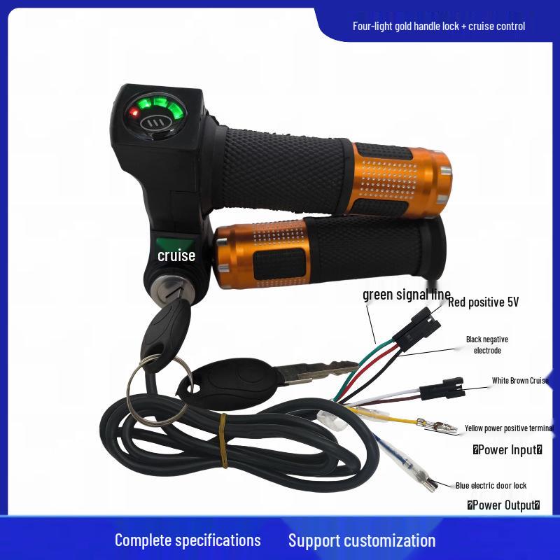 Four-Light Electric Scooter Throttle Grip with Cruise Voltage Display