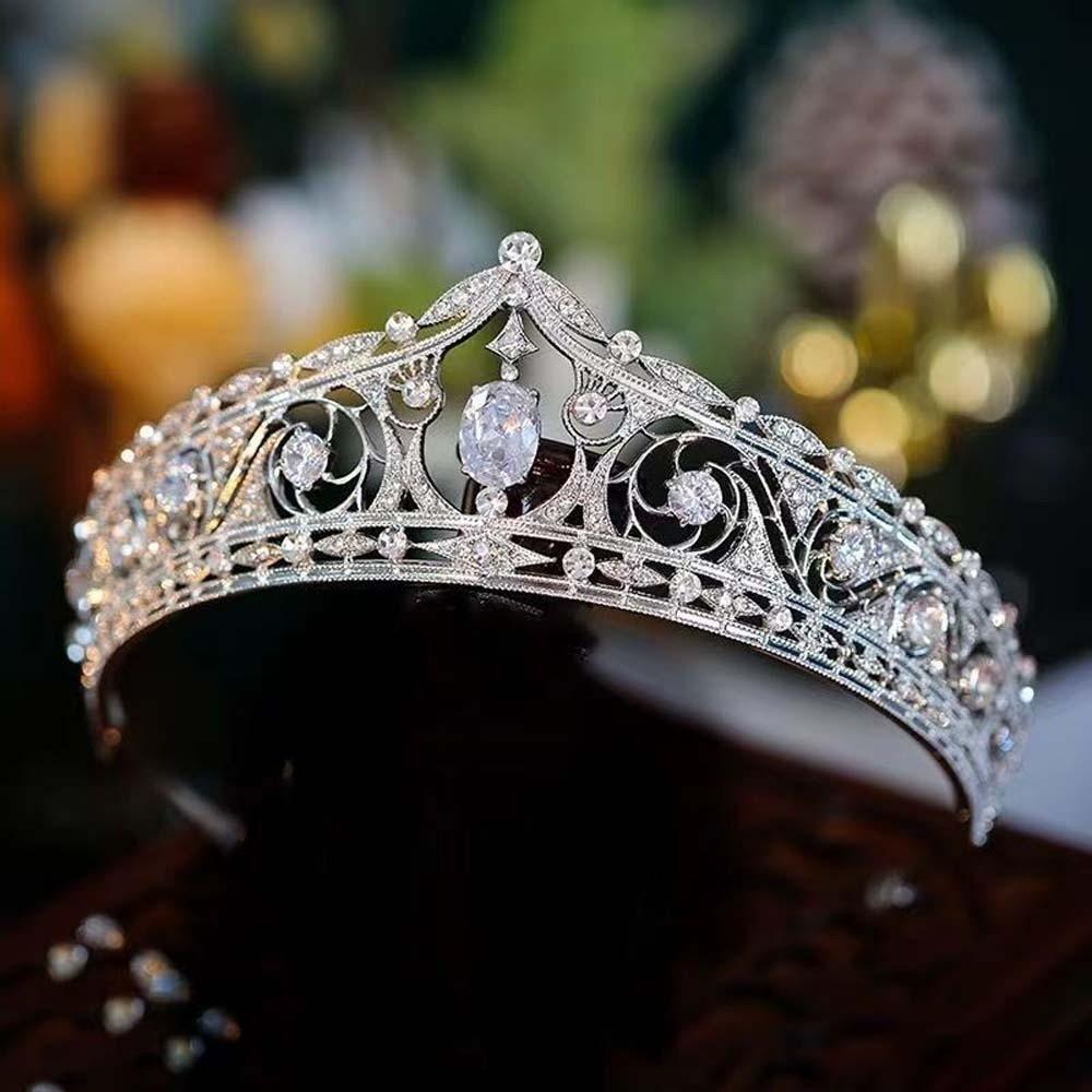 Elegant Crown Hair Accessory Antique Bronze Princess Rhinestone Tiara Birthday Head Jewelry