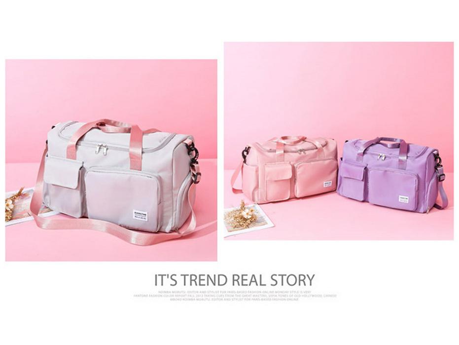 Large Capacity Fitness Bag with Wet/Dry Shoe Compartment, Oxford Cloth, Custom Logo Available.