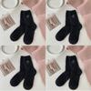 4 PAIRS Women Winter Warm Funny Socks Love Fuzzy Fashion Middle Tube Socks Female Thick Home Floor Sleep Socks