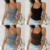 Ladies Casual T-shirt Stylish Ribbed Tank Top Sleeveless Cami Vest Soft Basic Blouse