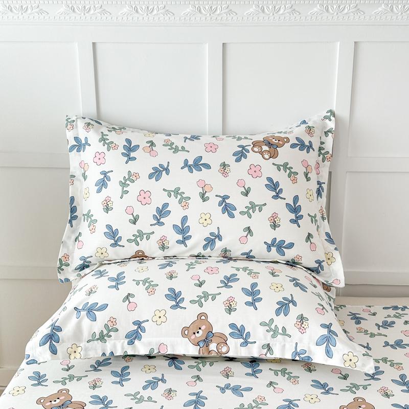 100% Cotton Pillowcase Customizable Flowers Cartoon Design Bedding Pillowcase Adult Bedroom Home Decor Custom Size Cushion Cover