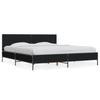 Black Bed Frame 200 x 200 cm Particleboard and Metal