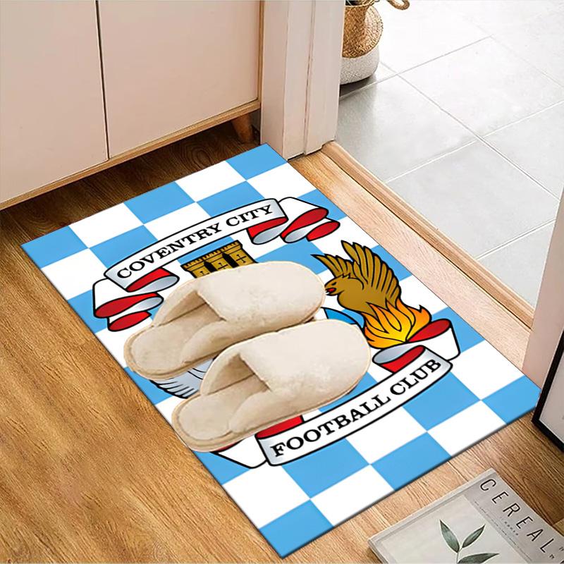Coven-try Football Club Crest Printed Office Carpet Chair Cushion Entryway Rug, Rugs for Living Room, Bedroom Christmas gifts