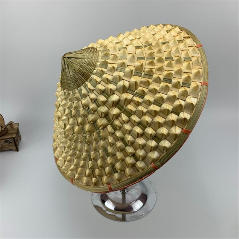 Oriental Hat Bamboo Weave Hat Asian Style Comfortable Fit Ideal for Gardeners Farmers and Vintage Fashion Lover