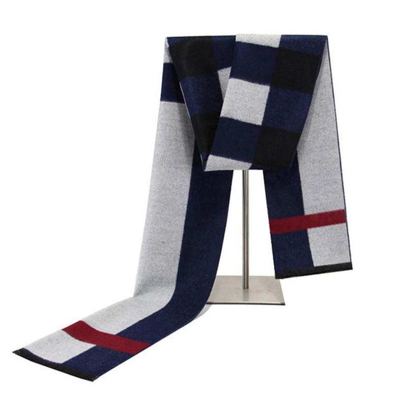 New Fashion Plaid Men Scarves Autumn Winter Pashmina Thick Warm Cashmere Scarf Men'S Business Long Wraps Classic Shawl