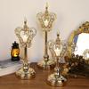 European crystal candlestick crown candlelight dinner scene decoration props living room golden ornaments retro luxury