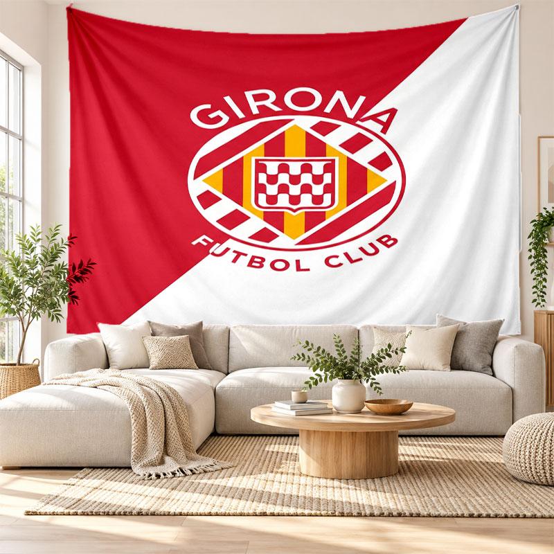 Girona FC Wall Tapestry, Soft Fabric Wall Hanging, Decorative Backdrop For Bedroom Home Wall Art