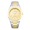 Men's Quartz Watch Embossed Leaf Dial Steel Band Waterproof Fashion Male Wristwatch Premium Quality Steel Strap Business Watches