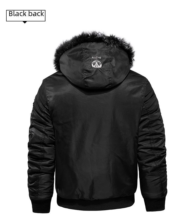 Men's Winter Hooded Cotton Coat with Faux Lambskin – Trendy European & American Casual Jacket