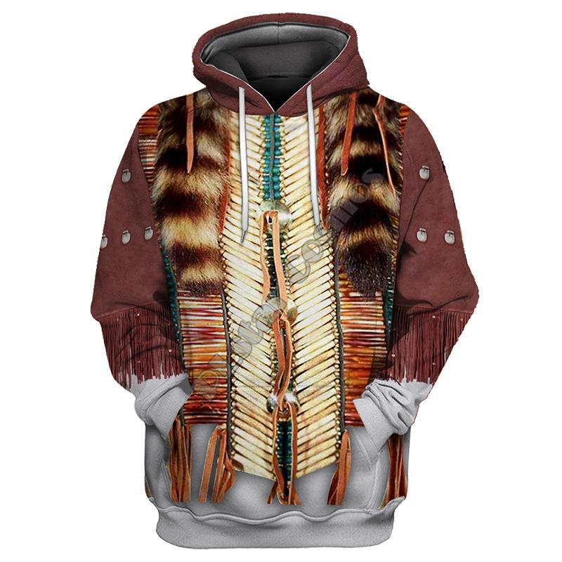 Men's Hooded Sweatshirt Fashionable 3D Digital Tattoo Print Loose Large Size Casual Top