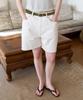 TTUDEMENT Washed Denim Shorts_White