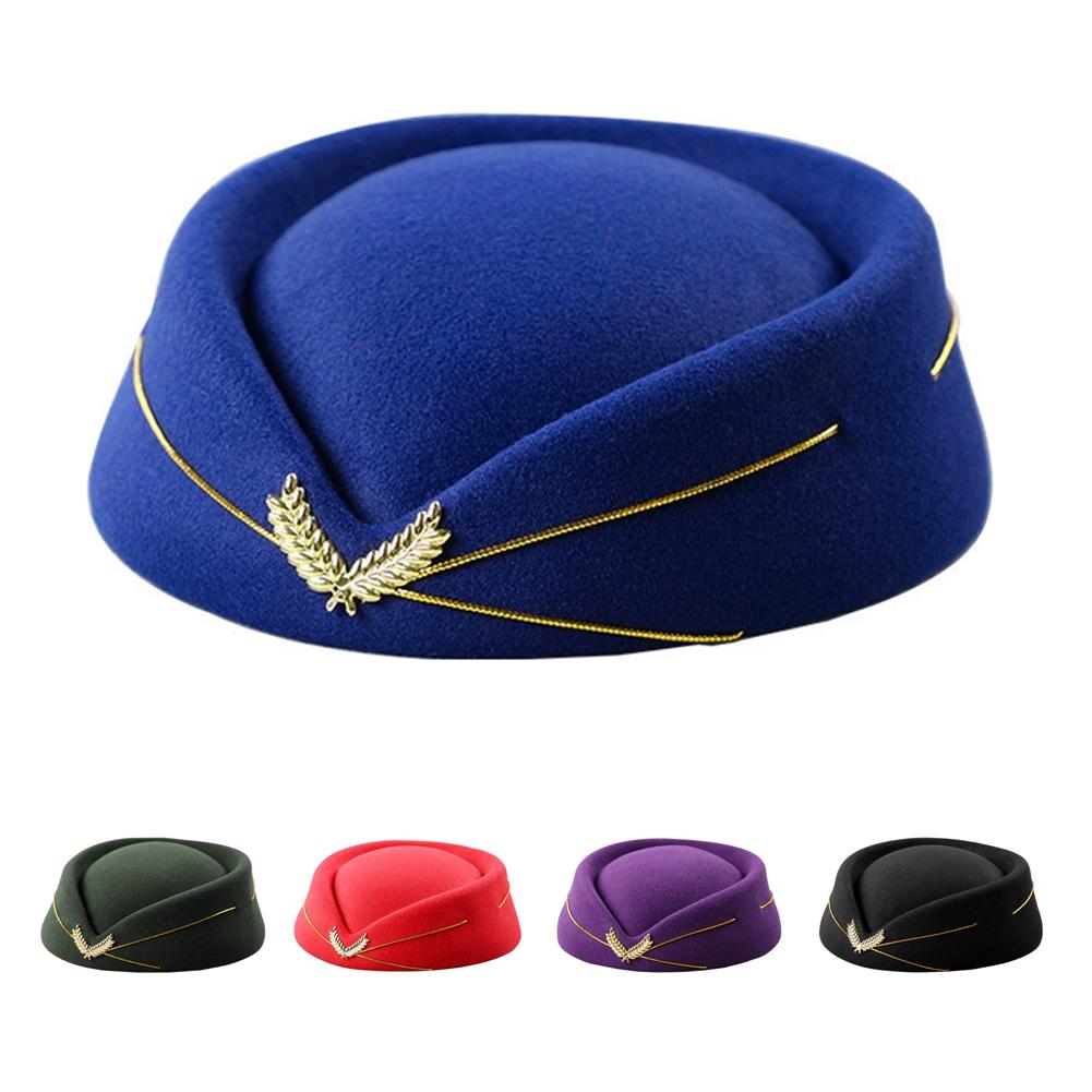 Stewardess Hat Beret Hat Women Air Hostesses Hat Party Cosplay Formal Uniform Caps Accessory Party Hats Costume