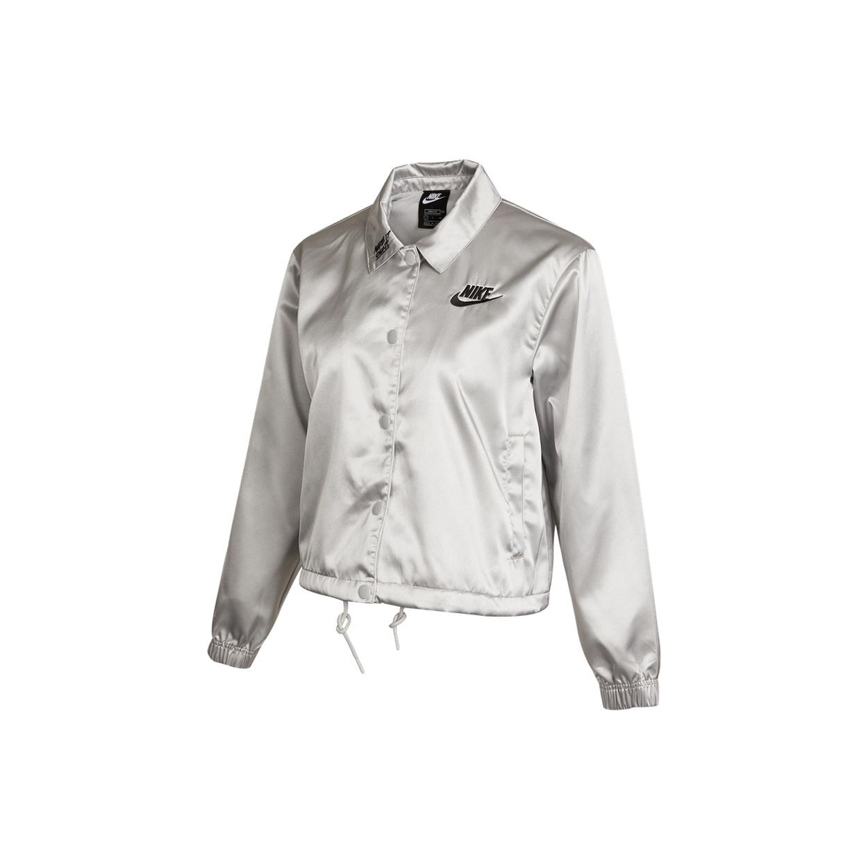 (WMNS) Nike Graffiti Embroidered Woven Sports lapel Jacket Silver Women s DJ5363-041 M