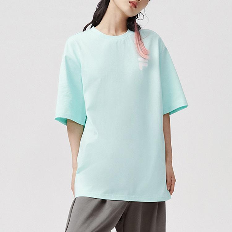 Fila Fusion Printed Casual Sports Trend Round Neck Short Sleeve T-Shirt Unisex Tops Ice-Powder-Green T11U126110FTQ