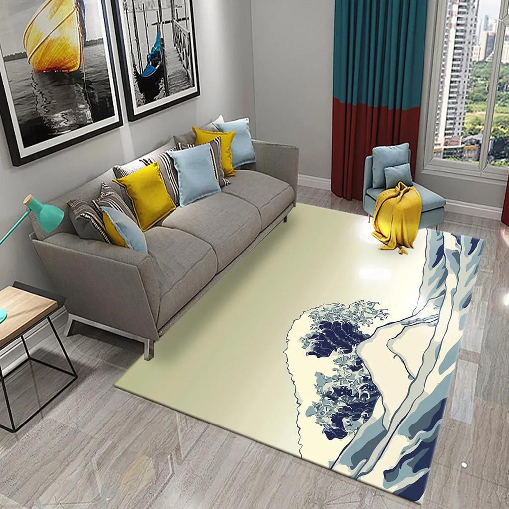 3D Simple Abstract Art Theme Carpet Nordic Style Geometric Line Living Room Balcony Bedroom Bathroom Non-Slip Doormat