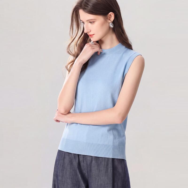 Snowforte Women s Mulberry Silk Blend Mock Neck Knit Top XL синий