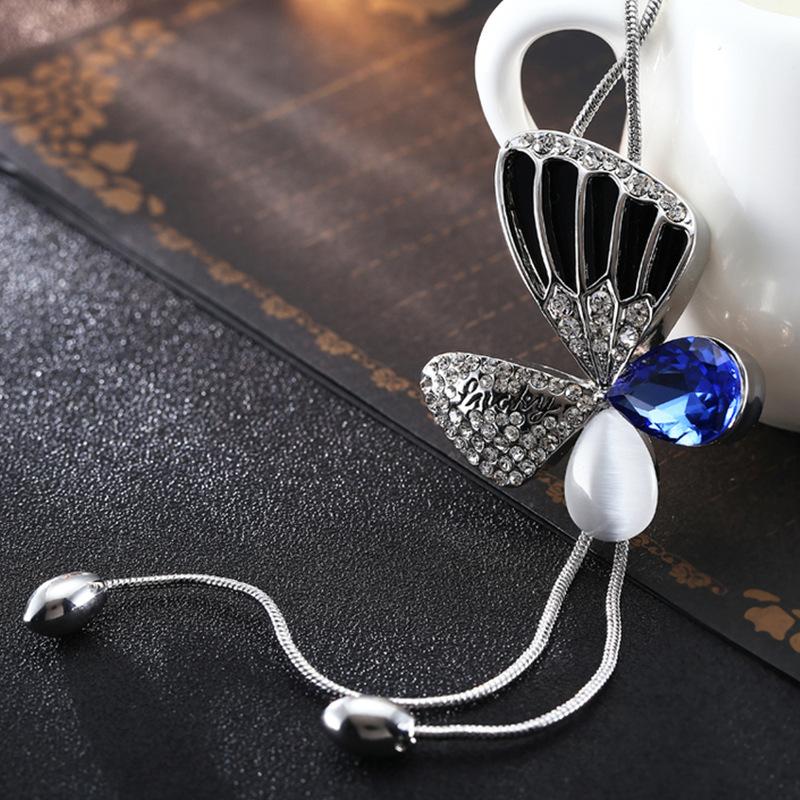 Japanese Fashion Butterfly Fringed Sweater Chain Women'S Long Autumn And Winter Clothes Accessories Necklace