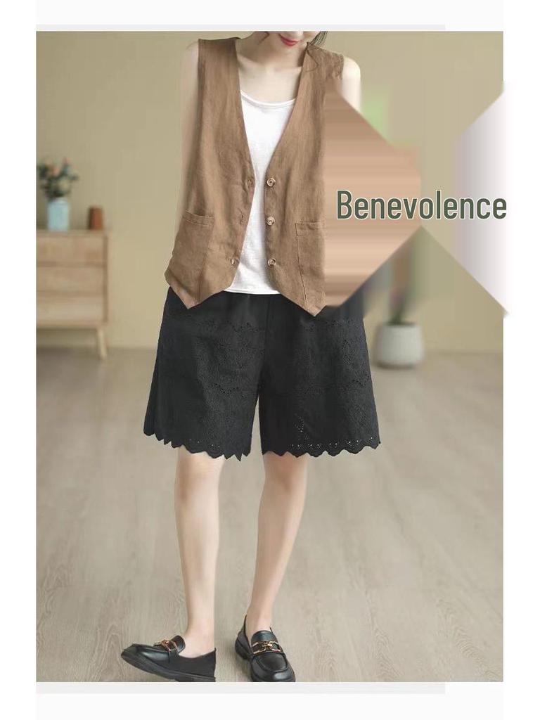 Ležérní vesta z bavlny a lnu ve větších velikostech - Móda pro jaro/léto