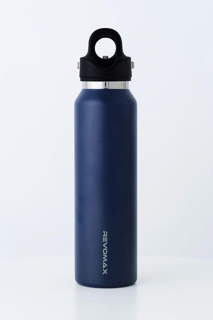 Genuine Japanese Import Product REVOMAX Carbonated Vacuum Insulated Bottle 16oz 473ml Keeps Hot for 18 Cold for 36 Hours Hours, (Navy)