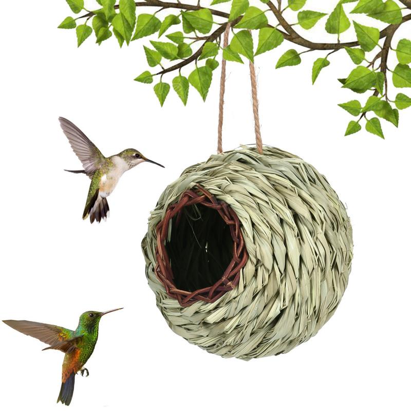 Handmade Spherical Bird Nest for Courtyard and Balcony, Creative Birdhouse To Attract Birds for Outdoor Gardening Decoration