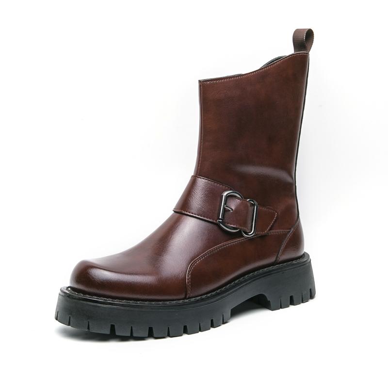 Fashion Fashion Luxury Men's  Women Mid-calf Ankle Boots Genuine Leather Designer Business  Toe Dress Wedding Office Boots Men Footwear