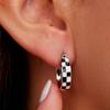 Classic Design Women's Earrings New Square Resin Inlaid Simple and Elegant Women's Accessories Multi Functional Jewelry