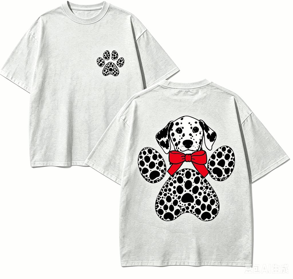 Spotted Dog Gift T-shirt Men Women Harajuku Oversized Unisex Short Sleeve Streetwear High Quality Couples Hot Product Comfortable