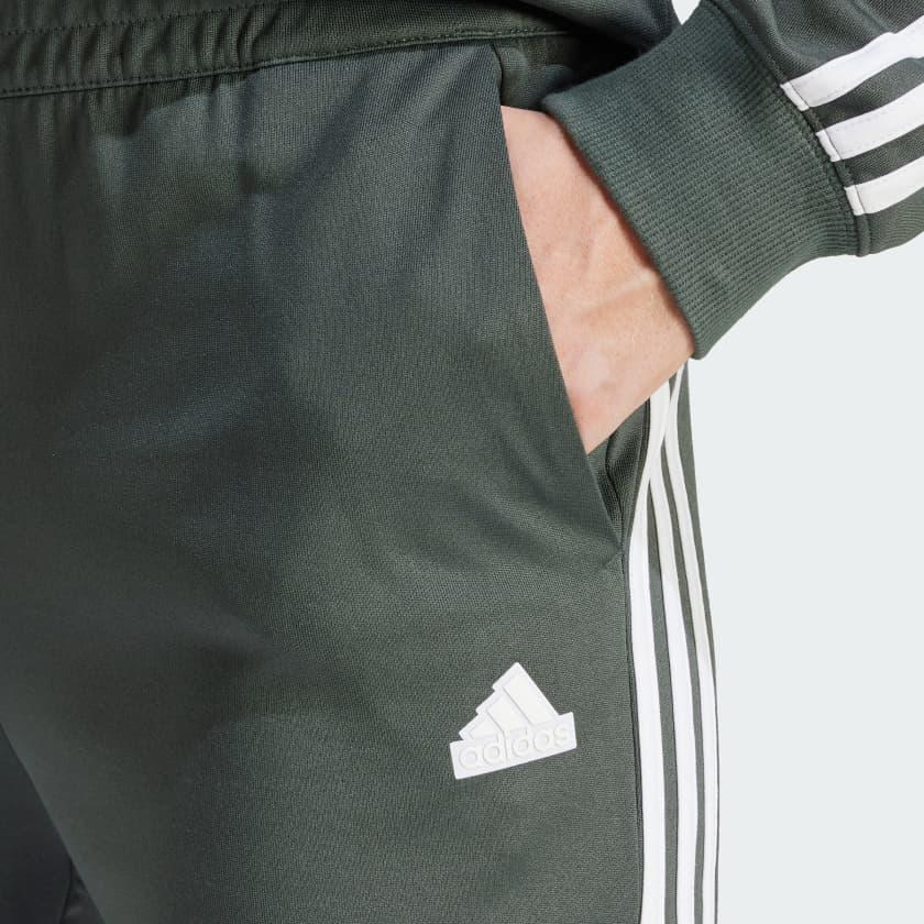 Adidas Vintage Mid-Rise Striped Straight Leg Knit Sports Pants Women Pants Green IS0871