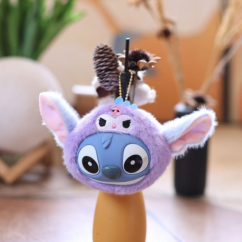 

Плюшевый брелок Stitch с мягким хлопковым наполнителем для детей и коллекционеров фиолетовый