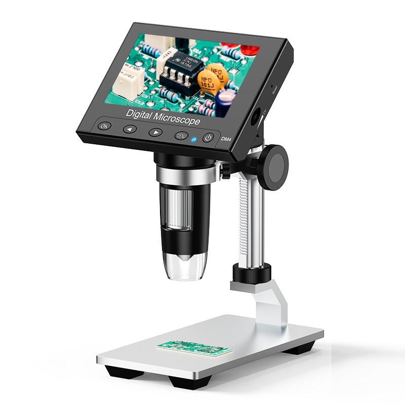 LCD Digital Microscope, 4.3-inch IPS Screen, 1000x Magnifying Glass, With 8 LED PC Views Compatible With Windows