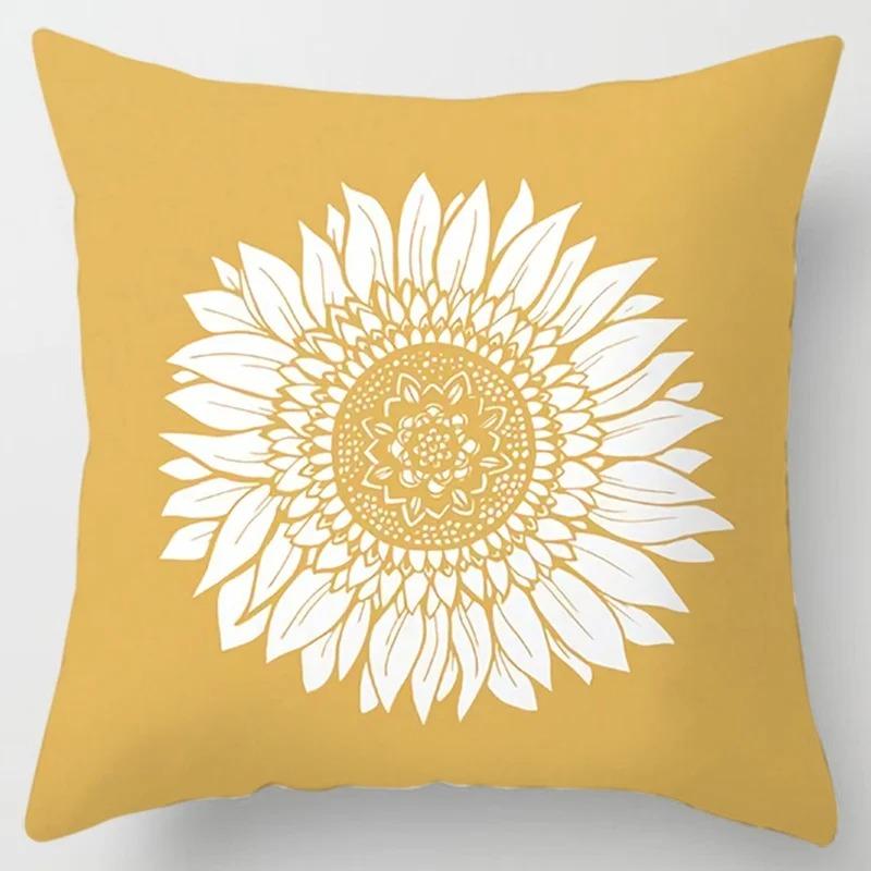 Yellow Dandelion Leaf Pillowcase Office Living Room Home Pillowcase Car Ornaments