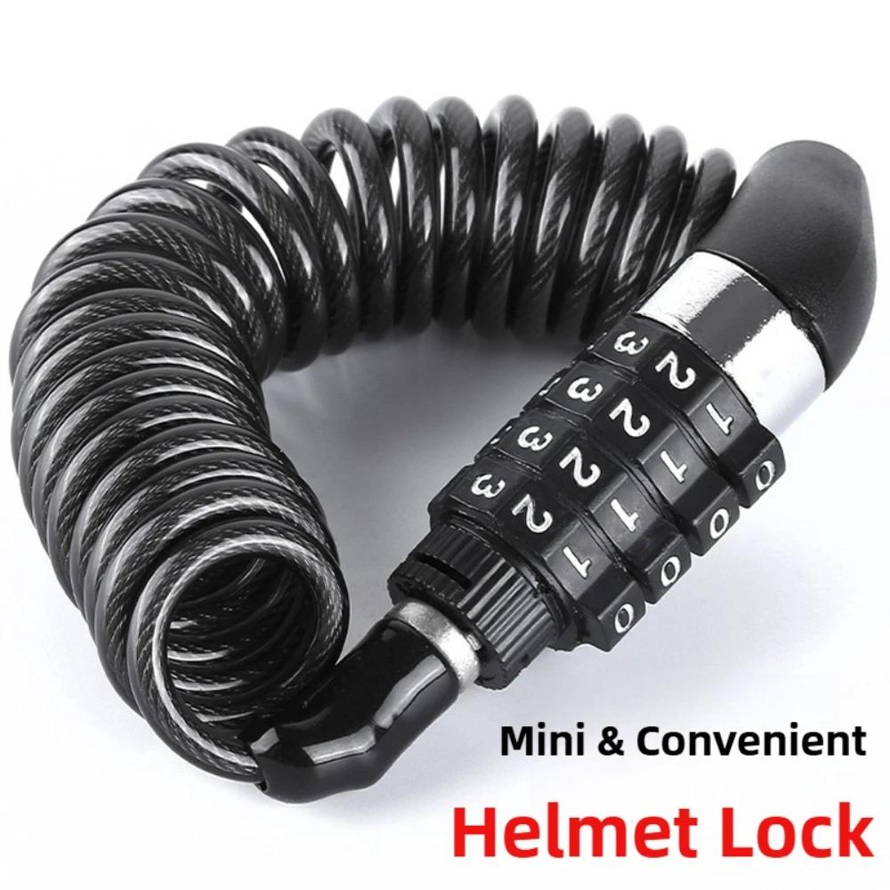 1PCS Mini Portable Bicycle Lock Stretchable Rope Password Helmet Lock Mountain Bike Backpack Luggage Anti-thef Locks Accessories
