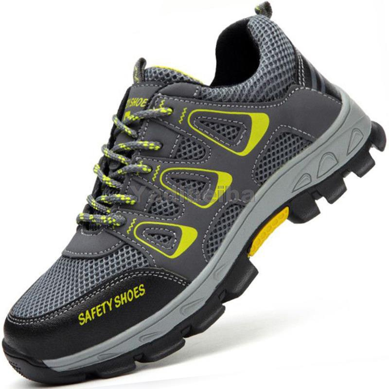 Breathable Safety Shoes Men Women Work Sneakers Steel Toe Work Safety Boots Anti-Smash Mesh Work Shoes Security Footwear