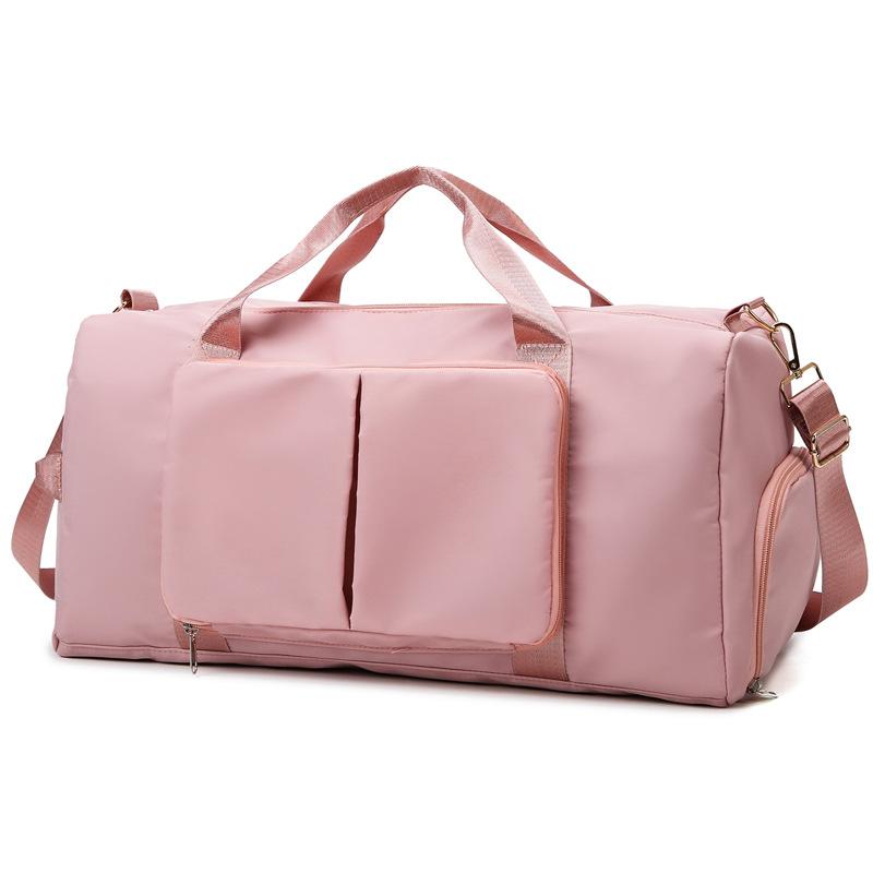 

Folding Fitness Bag Short-distance Large-capacity Dry and Wet Separation Portable Training Bag Korean Version Business Trip Sports Travel Bag розовый