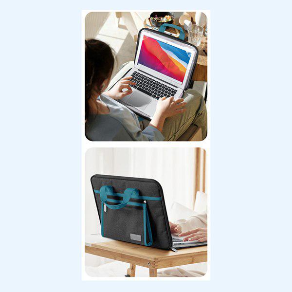 

13-Inch Small Laptop Sleeve, Black and Cyan, Oxford Cloth Other