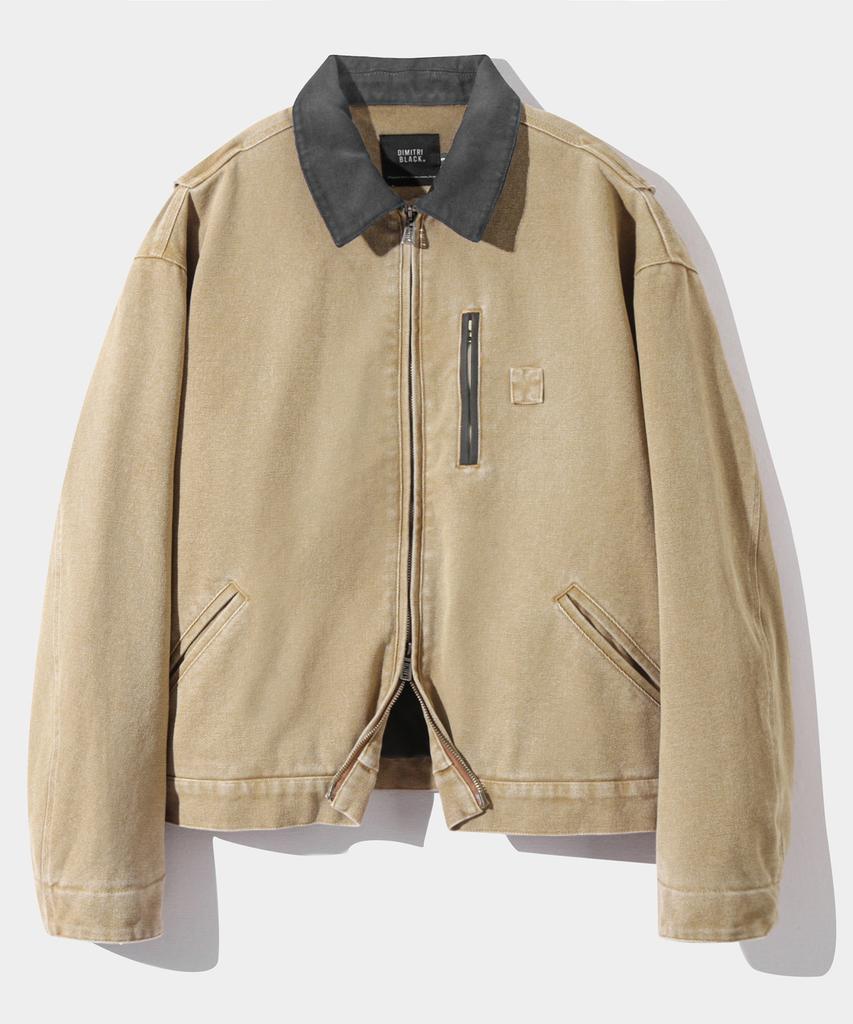 Dimitri Black 2Way Og Fade Wash Detroit Quilted Jacket_Beige