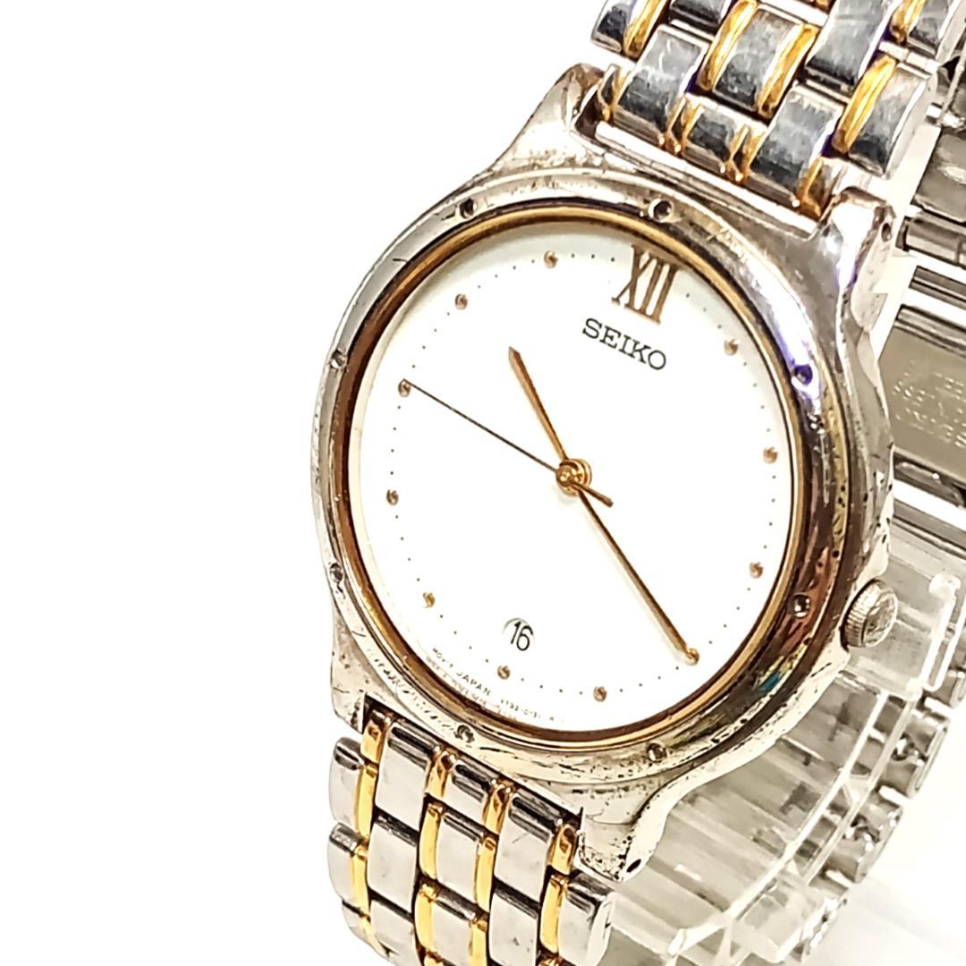 

[USED] Working SEIKO watch V732-0090 with date, round dial, and three hands