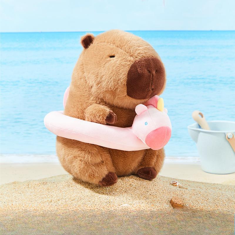 Summer Swimming Ring Kapibala Capybara Doll Doll Cute Plush Toy Girl Birthday Gift